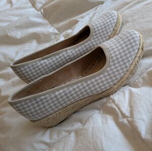 Women's LifeStride Karma Slip-On In Natural  Gingham Espadrilles Size 9.5